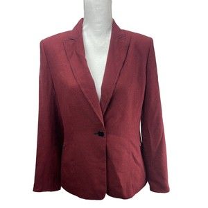 Anne Klein Women’s Blazer Red/black Checked  Blazer Size 8